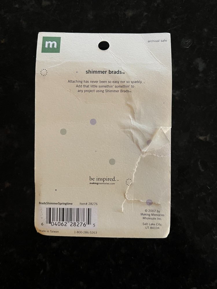 Making Memories Shimmer Brads Springtime 24 Pack