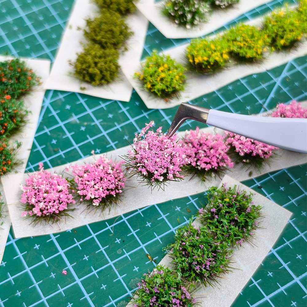 49pcs Mini Flower Tufts 8mm Static Grass for Model Train Diorama