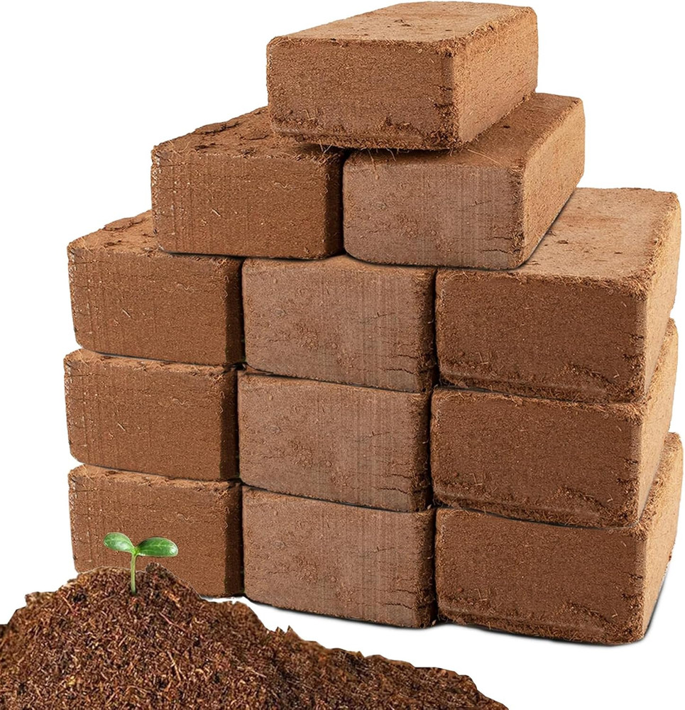 Coco Coir Brick for Plants-12 Pack Premium Coconut Bricks, 100% Organic Peat Mos