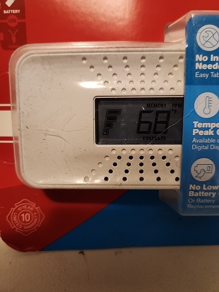 First Alert Carbon Monoxide Alarm Detector with Digital Temperature Display...