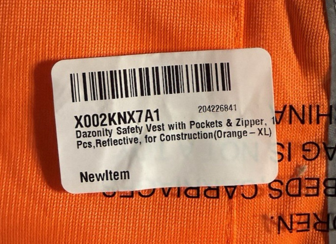 Dazonity High Visibility Mesh Safety Vest with Multi Pockets-Orange/XL