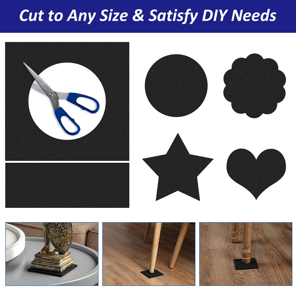 Foam Padding Sheets with Adhesive Backing - 1/4" 4in X X 1/4in, black