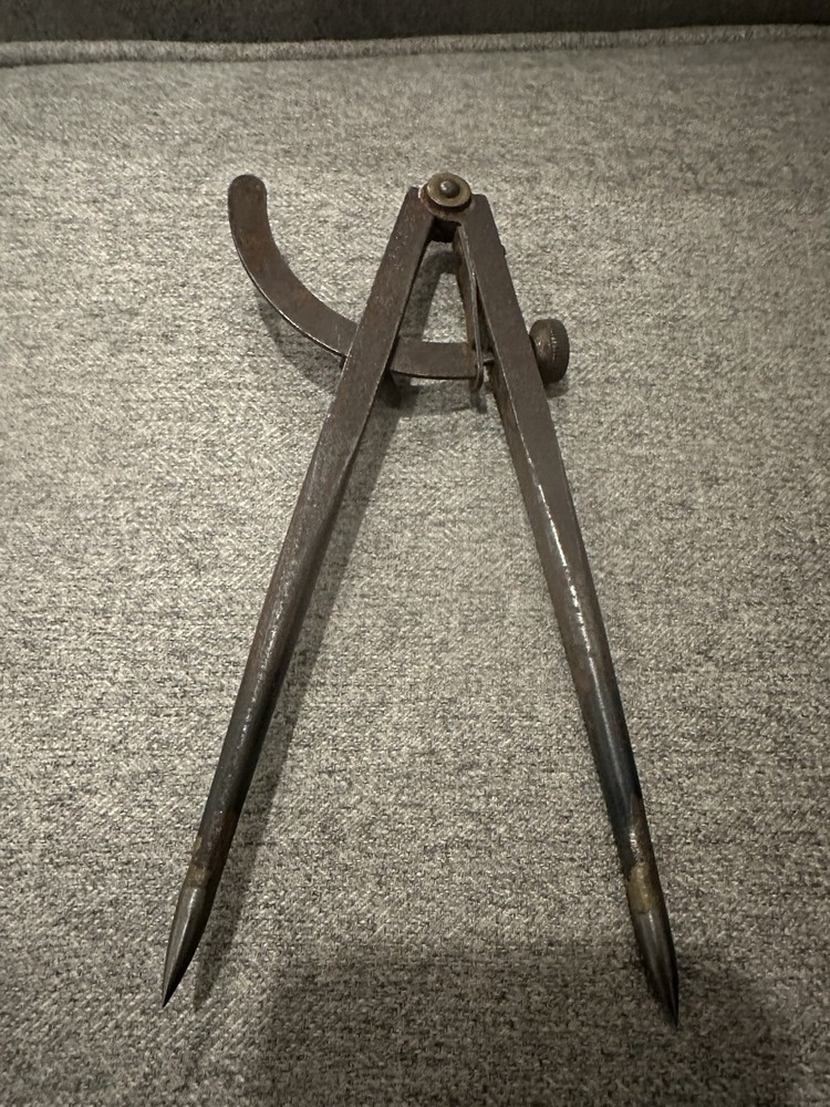 Antique 7" Winged Caliper Compass Divider. Unbranded.