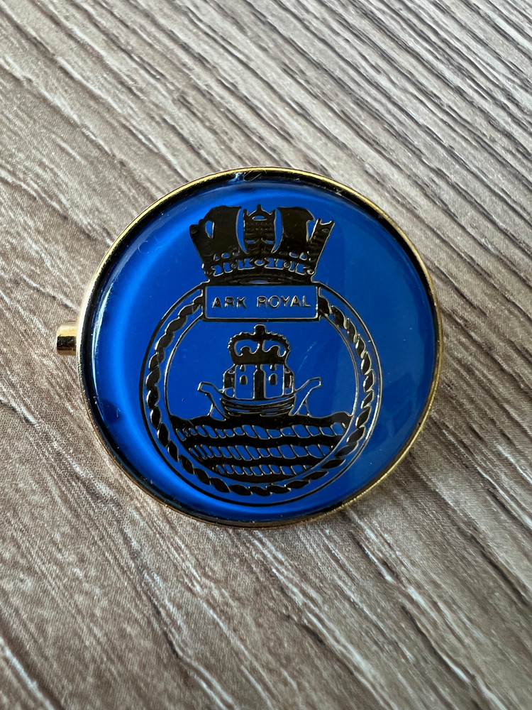HMS Ark Royal, Navy Pin Badge Blue - USED