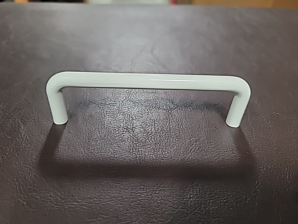 Period Brass 4 In CC Solid Brass White Drawer Pull For Cabinets And Drawers