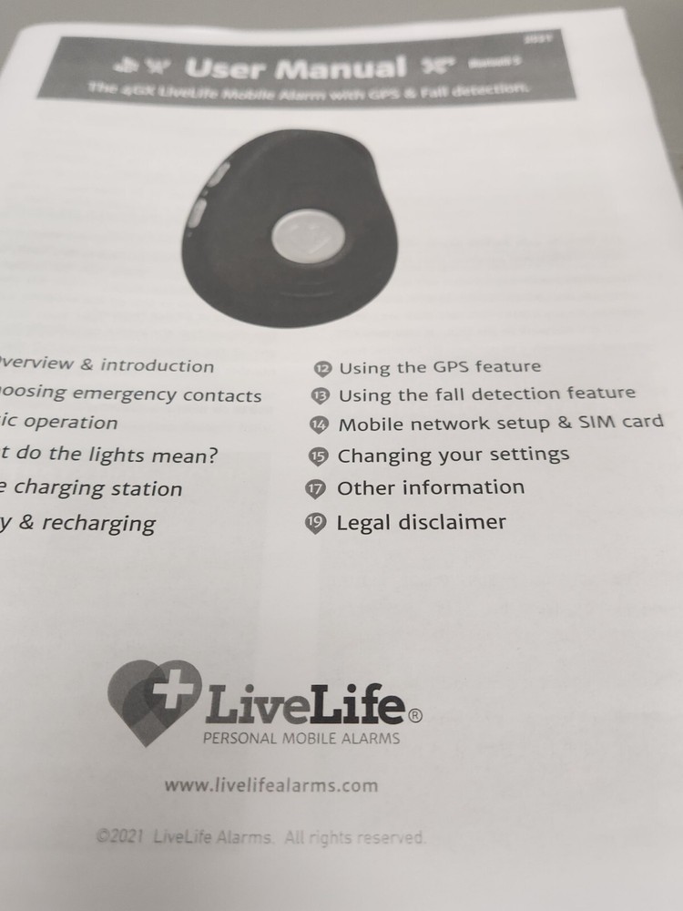 Livelife Mobile Alarm With Auto Fall Detection & Gps