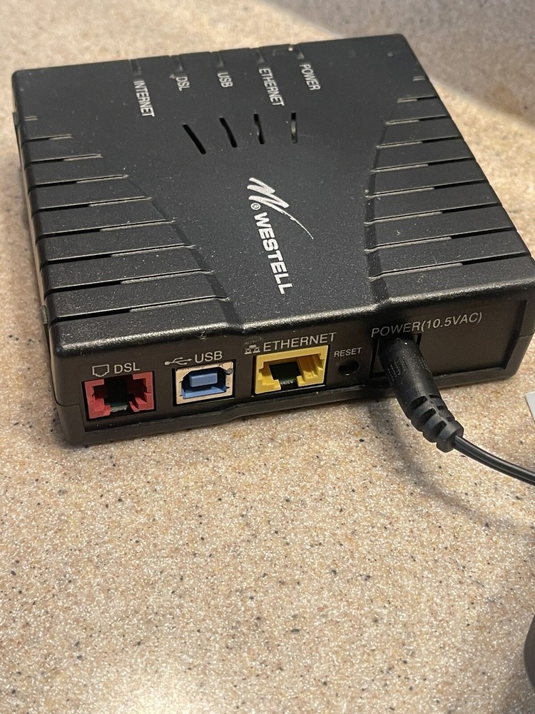 Westell E90-610030-06 DSL2+Router Wind River & AC Adapter Tested Works