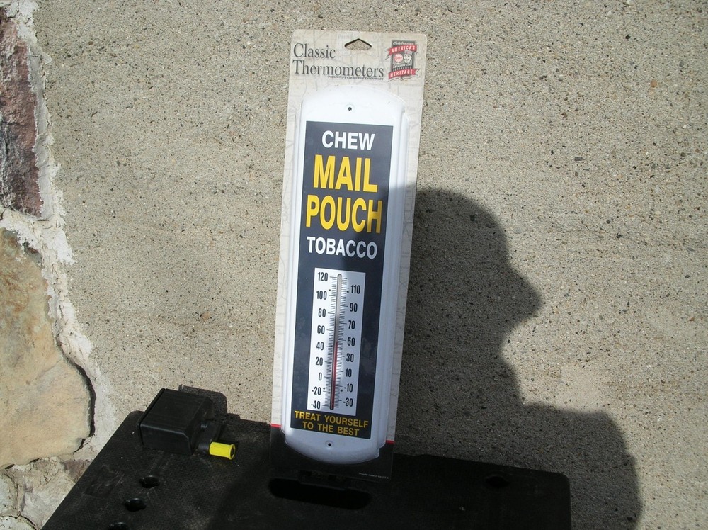 Mail Pouch Metal Thermometer 5x17 New
