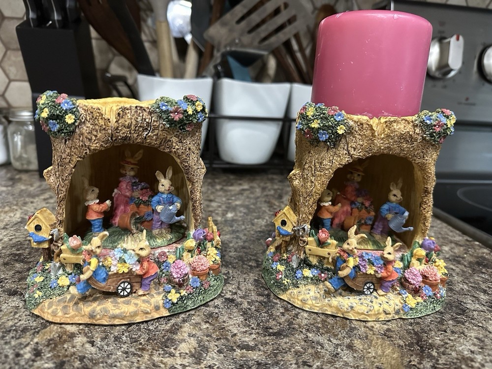 2 Easter Decor Candle Holders