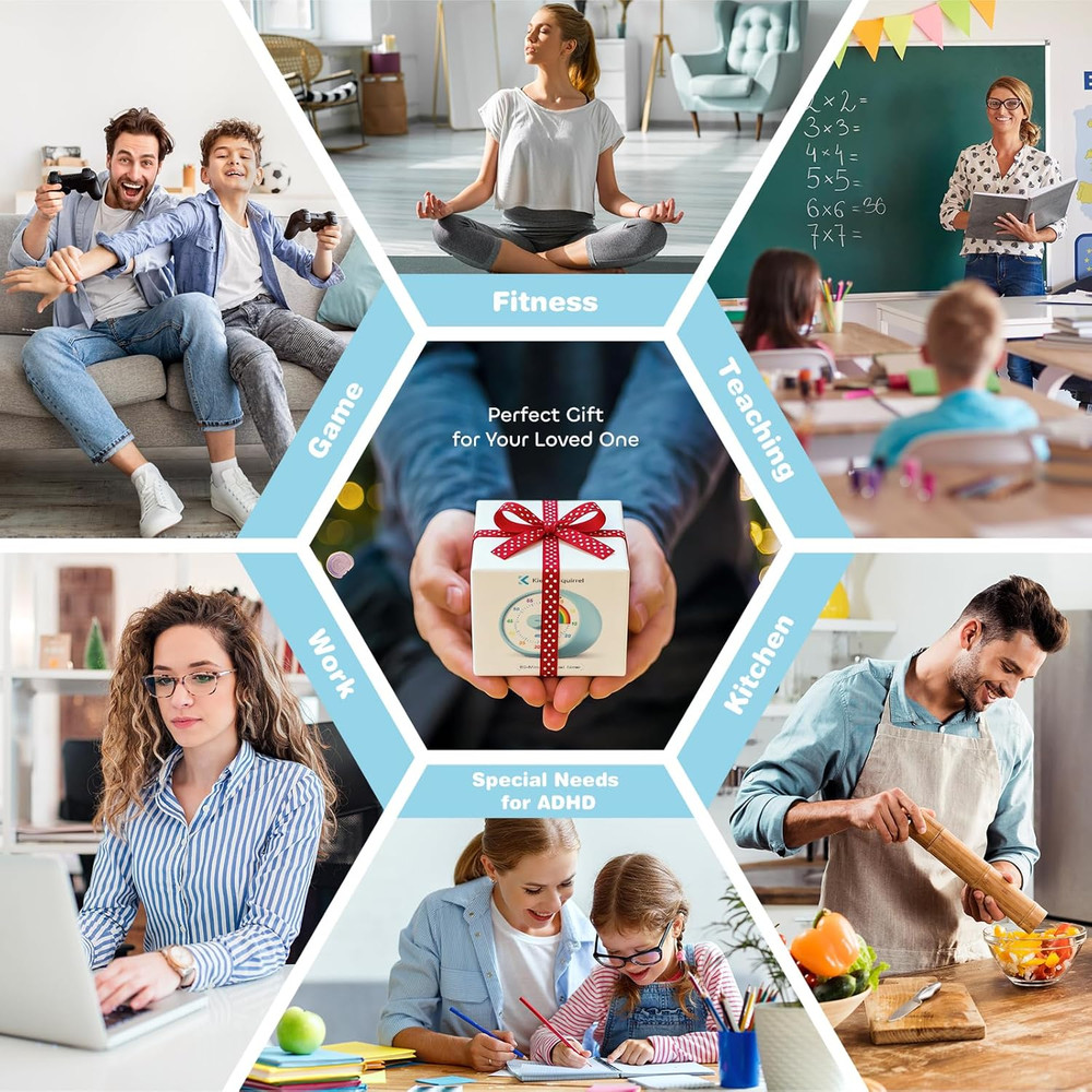 60-Minute Visual Countdown Timer for Kids, Classroom, Office, and Kitchen