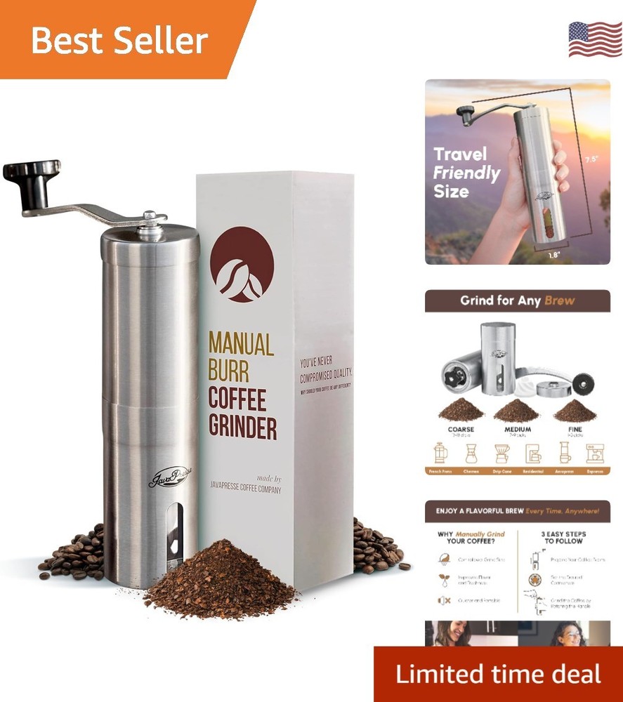 Lightweight Manual Coffee Grinder - Consistent Grind for Fresh Espresso & More