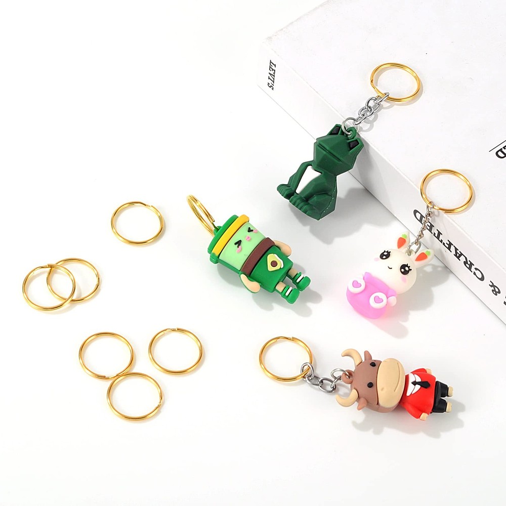 200PCS Split Key Rings Bulk for Keychain and Crafts 1”200Pack, gold