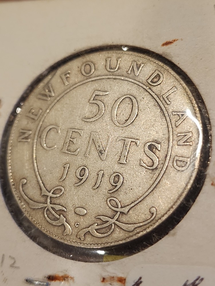 1919C Newfoundland 50 Cents Silver Coin