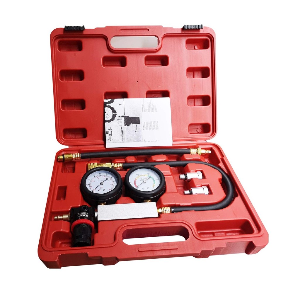 Cylinder Leak Down Tester,Compression Test kit - Engine Cylinder Dual Gauge L...