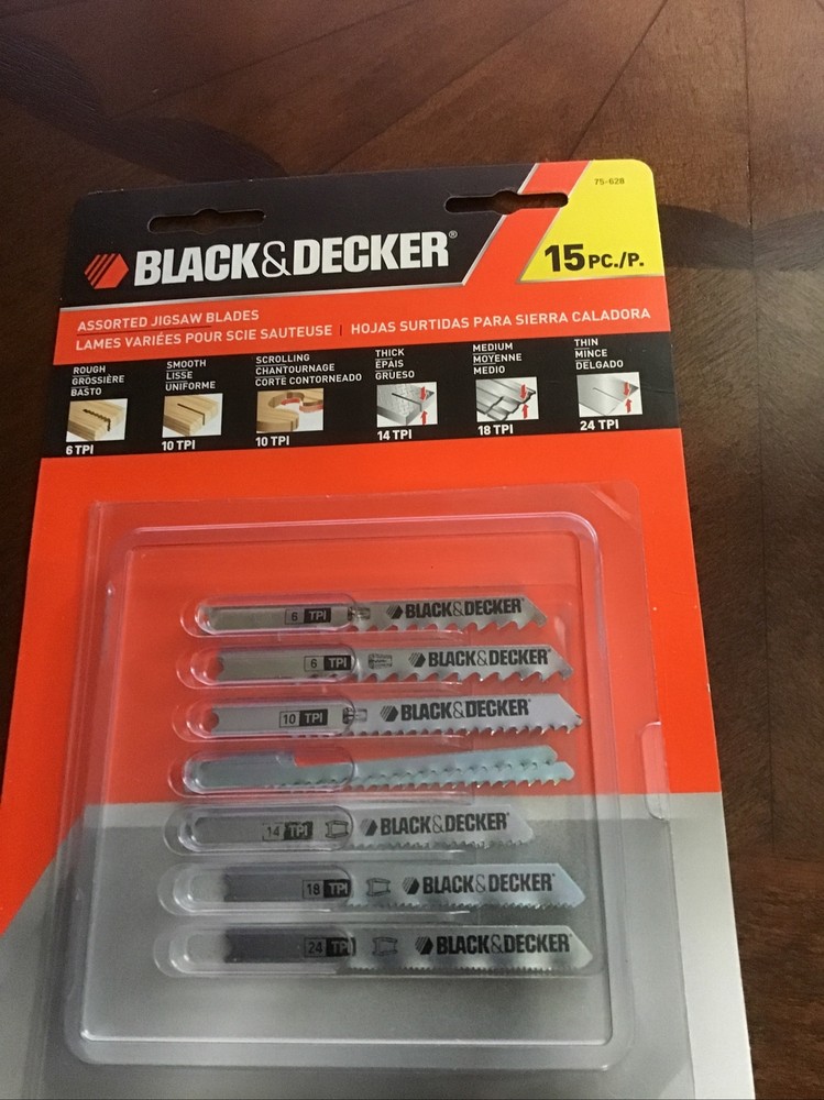 Black & Decker 75-628 Assorted Jigsaw Blades Qty 15