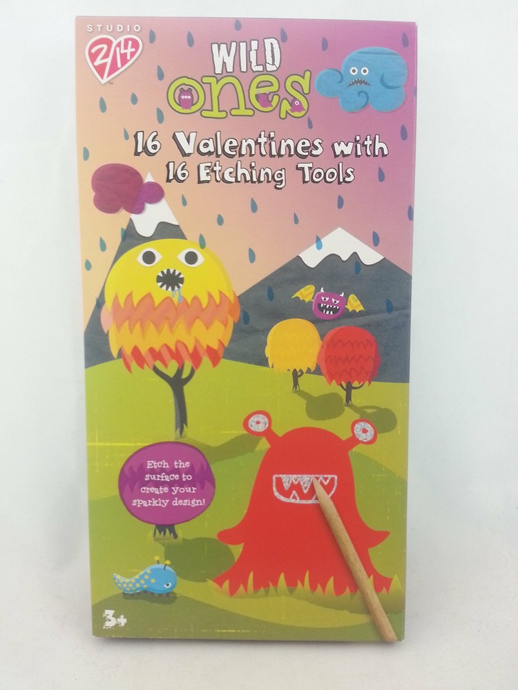 Studio 2/14 Wild Ones 32 Valentine Cards with 32 Etching Tools