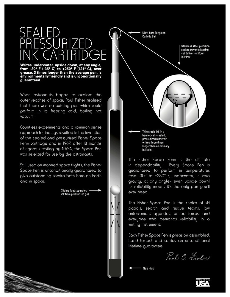 Matte Black Police Pro Rubberized Fisher Space Pen PPROMB