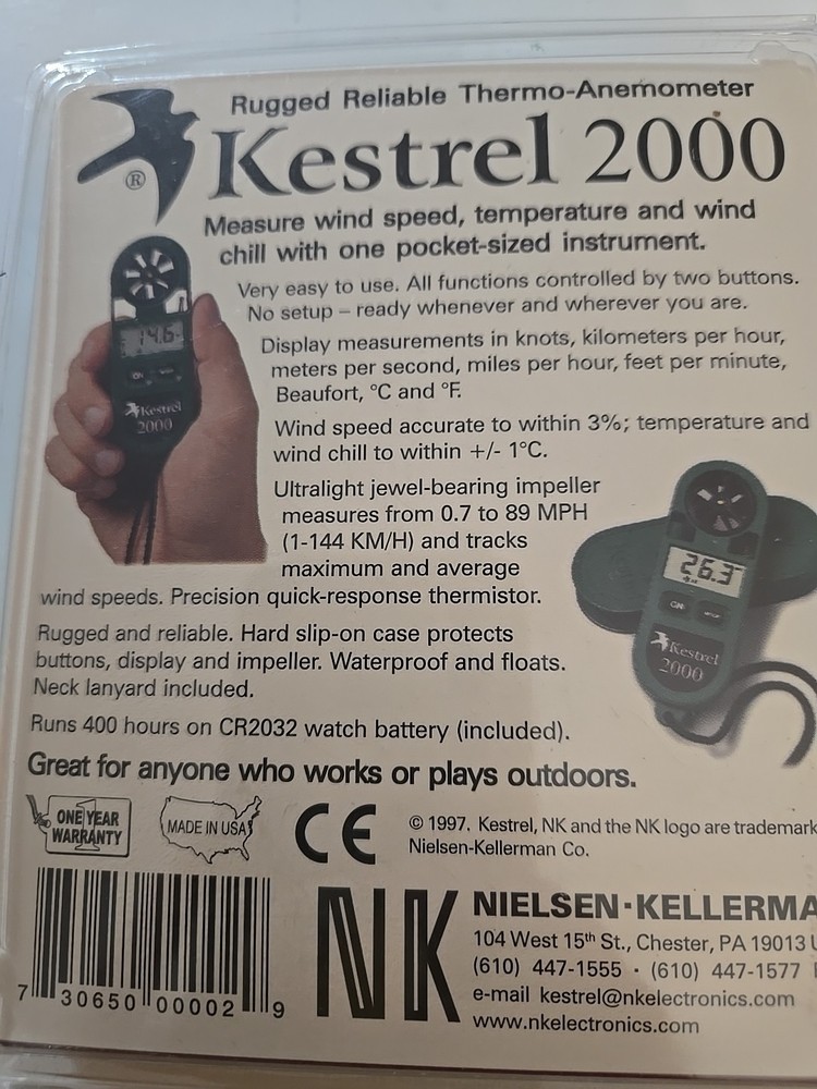 Kestrel 2000 Weather Meter Anemometer Wind Speed In Pocket Case
