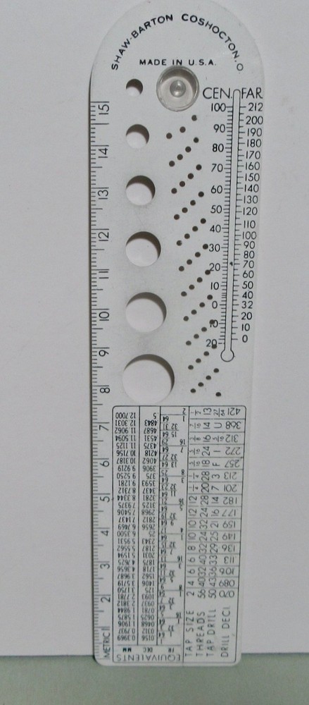 Shaw - Barton Circle Scale Drafting Template ( Root Supply Bellevue Ohio) USA