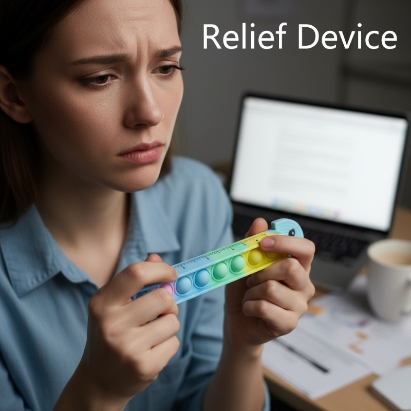 Squeeze Activated Double Scale Ruler Soft Silicone Learning Instrument for