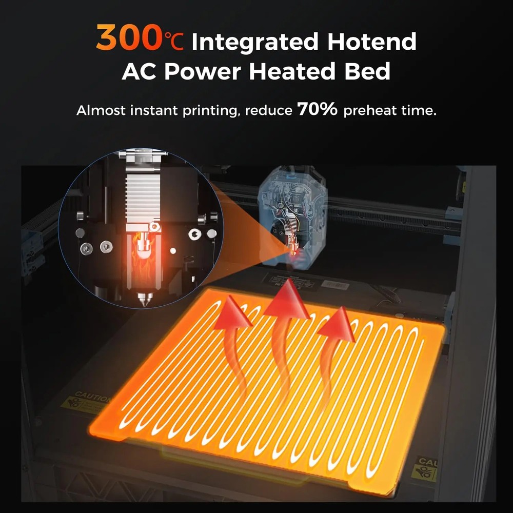 3D Printer Open Source Max 700mm/s HighSpeed 3D Printers w/300℃ Clog-free Hotend