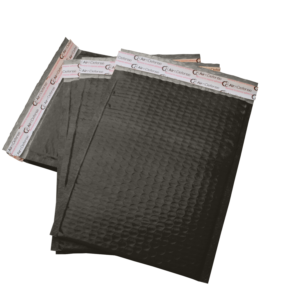 AirnDefense #2 8.5X12" Black Poly Bubble Mailers Padded Envelope Shipping Pack