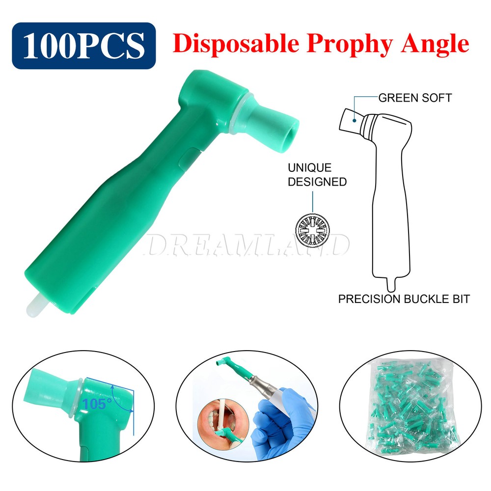 Premium Plus Disposable Prophy Angle with SOFT TURBINE Cup Green 500/pk