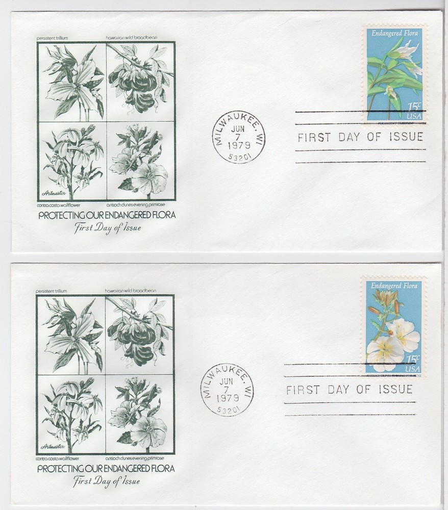 TurtlesTradingPost- Endangered Flora -1979 FDC #1783-86 Artmaster - Four Covers