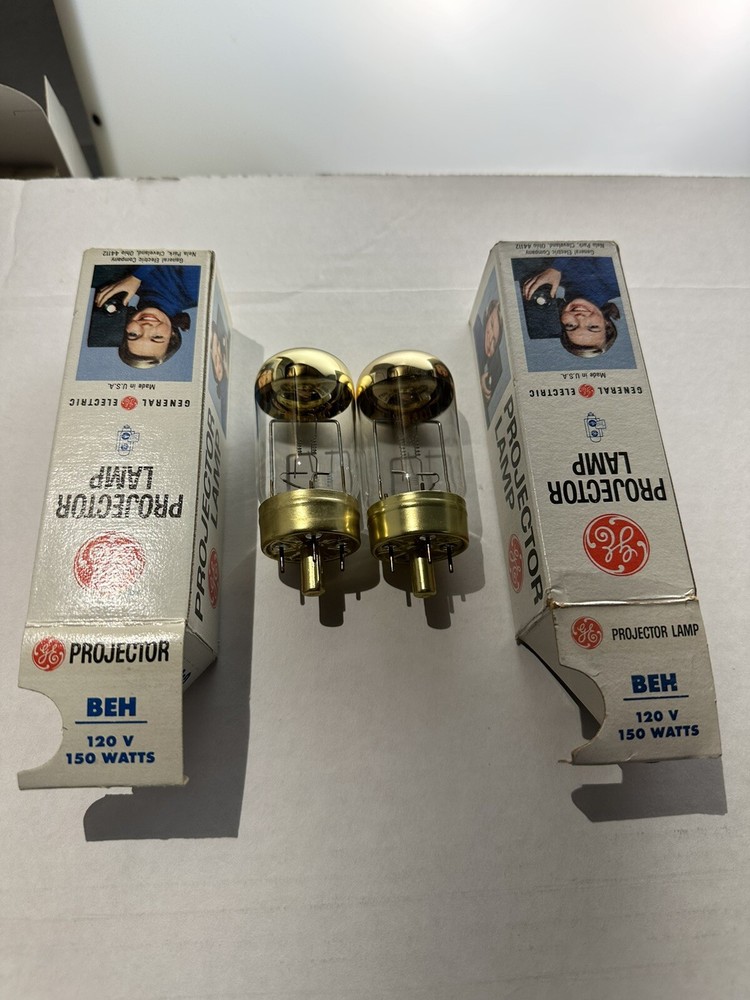 BEH  "2-pack"  projector lamp projection light bulb 120v 150w, G.E. brand