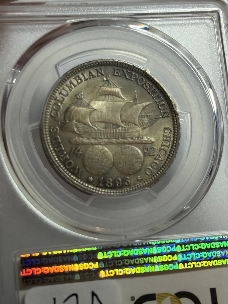 1893 Columbian Silver Half Dollar PCGS MS64 Nice Tone