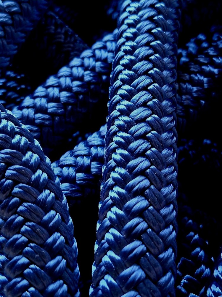 9/16 " x 50 ft. Double Braid-Yacht Braid Polyester Rope . Steel Blue