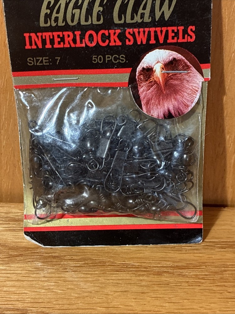 Vintage Eagle Claw Interlock Swivels, size 7, W/ 50 pieces.