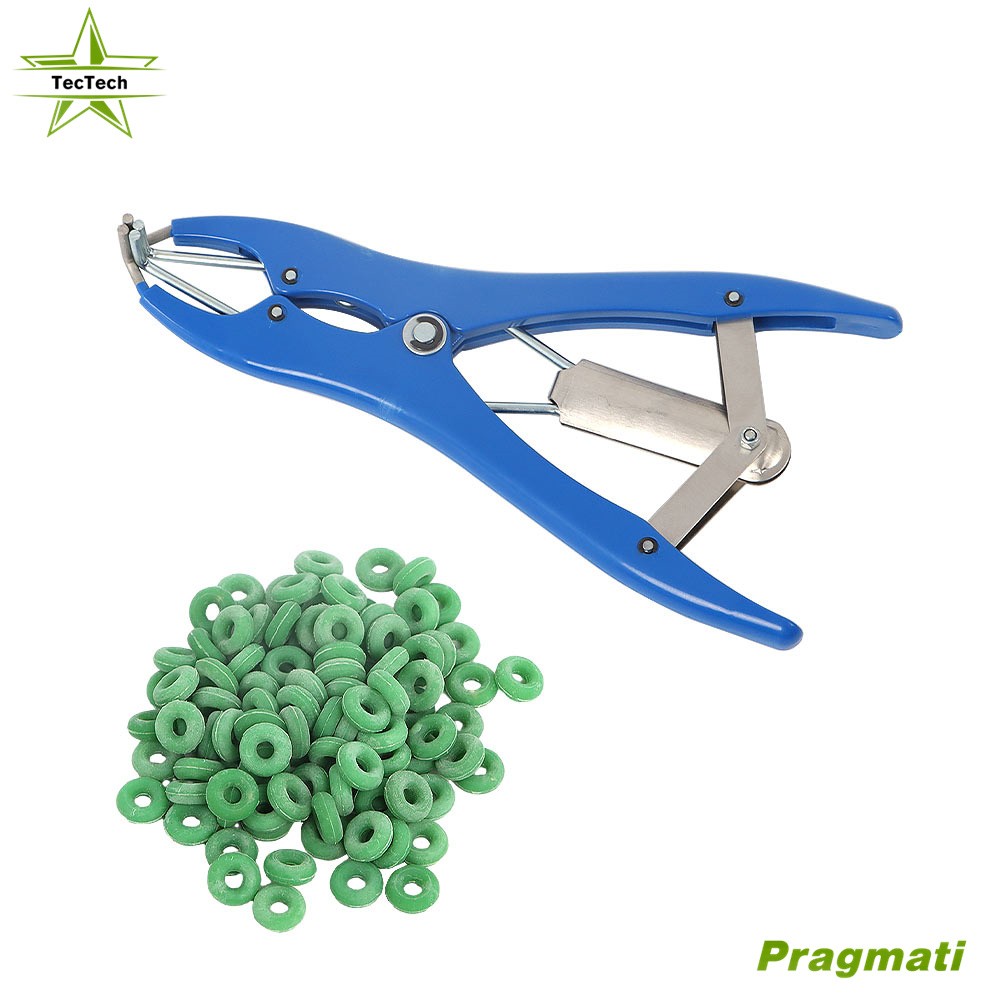 Bander Docking Elastrator Sheep Castration Applicator ＋ 100 Marking Ring Durable