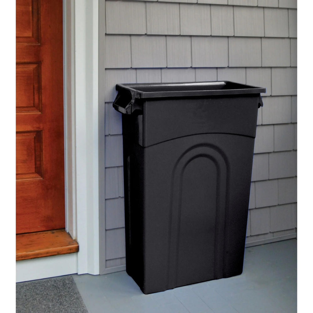Hyper Tough 23 Gallon Heavy Duty Plastic Highboy Garbage Container, Black New