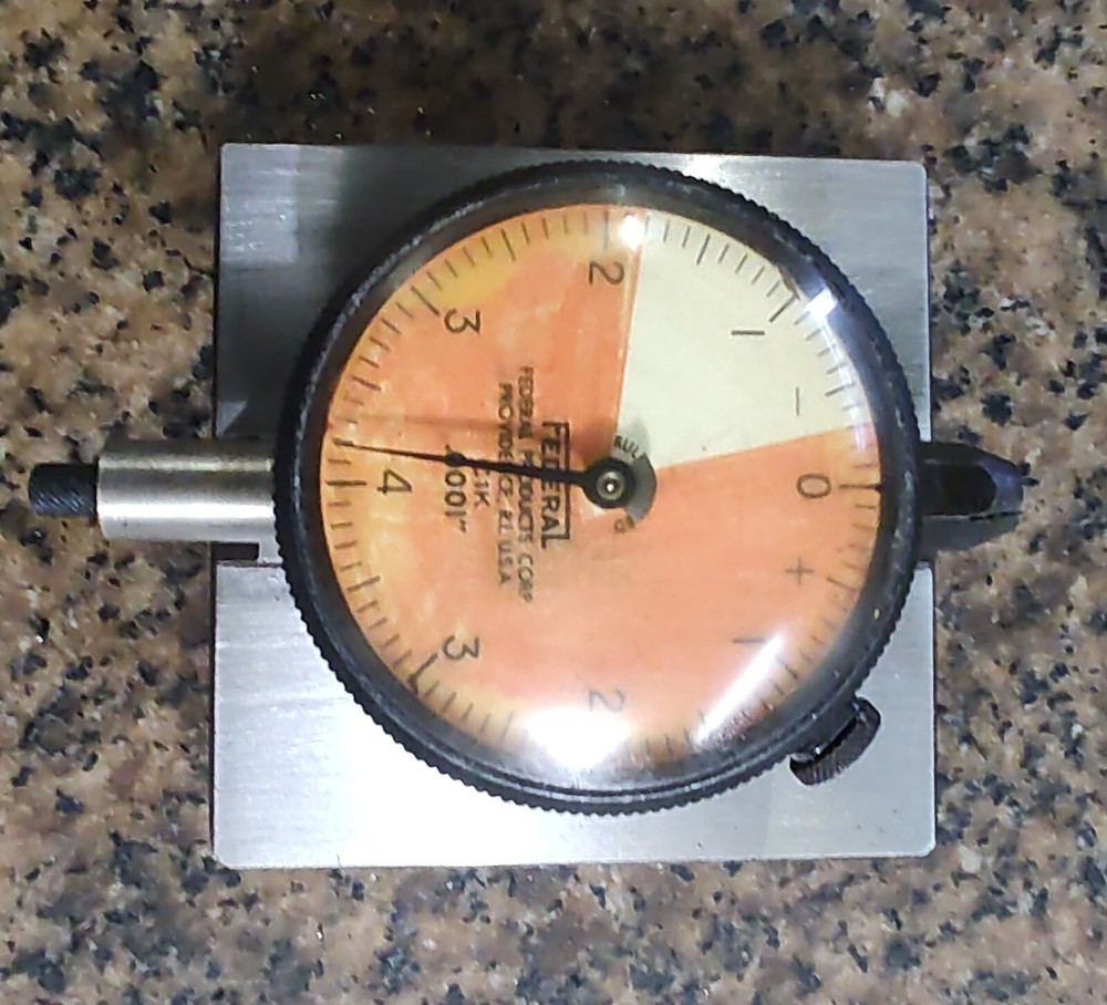 🗽FEDERAL C1K DROP INDICATOR MOUNTED TO TOOLMAKER BUILT HARDENED 3" X 3" BASE