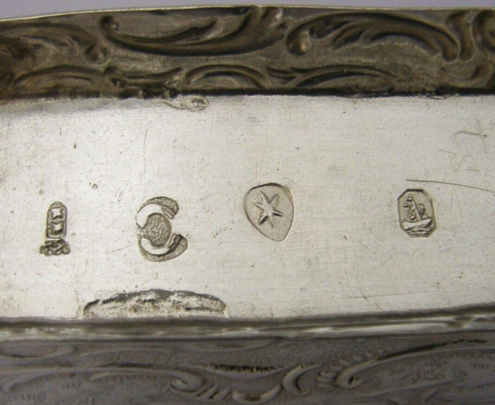 SUPERB HANAU SOLID SOLID SILVER NOVELTY PICNIC BASKET BOX 1890's ANTIQUE 64g