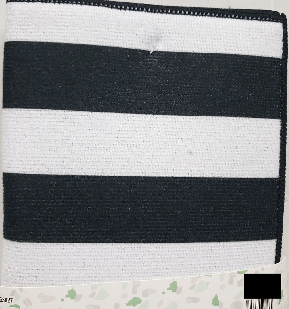 Kitchen Microfiber Drying Mat (15" x 20") BLACK & WHITE STRIPES, MI
