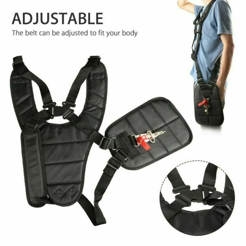 Double Shoulder Strimmer Padded Belt Harness Strap for Brush Cutter& Trimmer