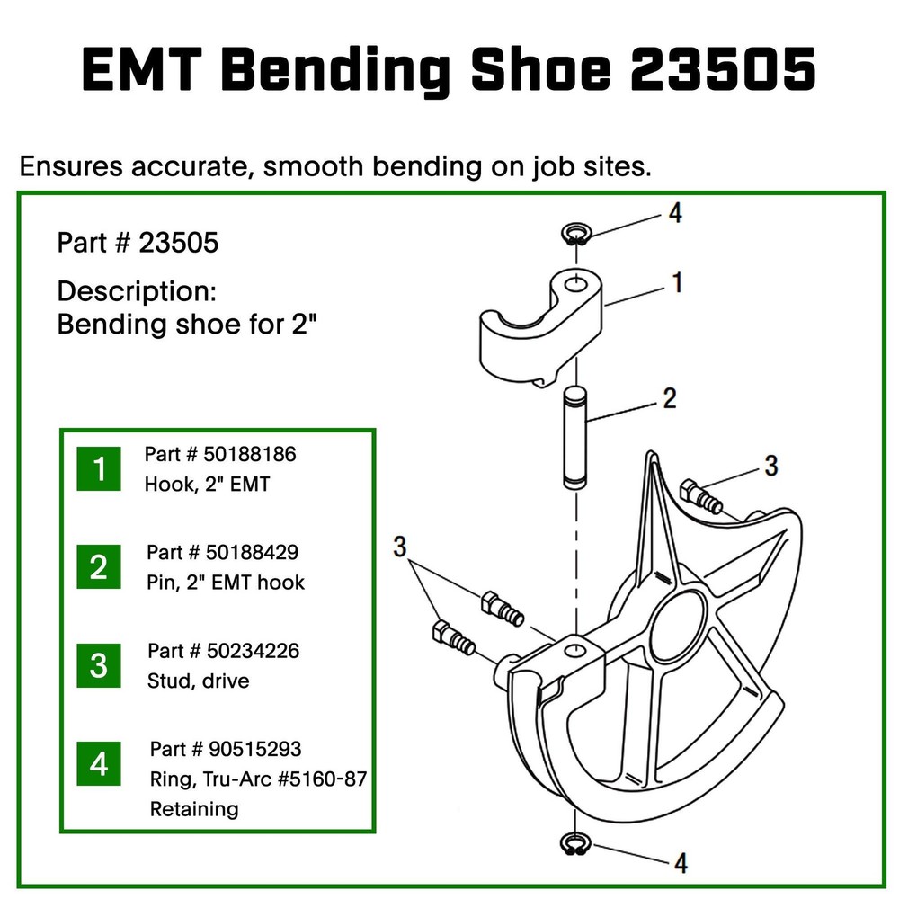Staten Tools | 2" EMT Bender Shoe | Greenlee 555C | Current 77