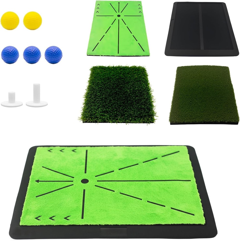 3 Pack Replaceable Golf Hitting Mats, Golf Practice Swing Mat with Non-Slip Heav