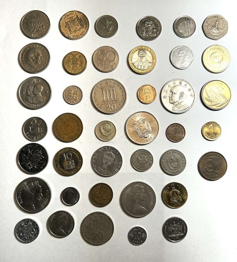 75 DIFFERENT FOREIGN COINS FROM 75 DIFFERENT COUNTRIES AROUND THE WORLD