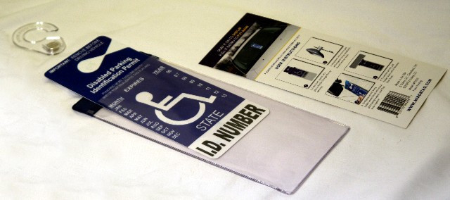 Florida Handicap Placard Holder & Protector. Sturdy Hook- ON & OFF in a Snap.