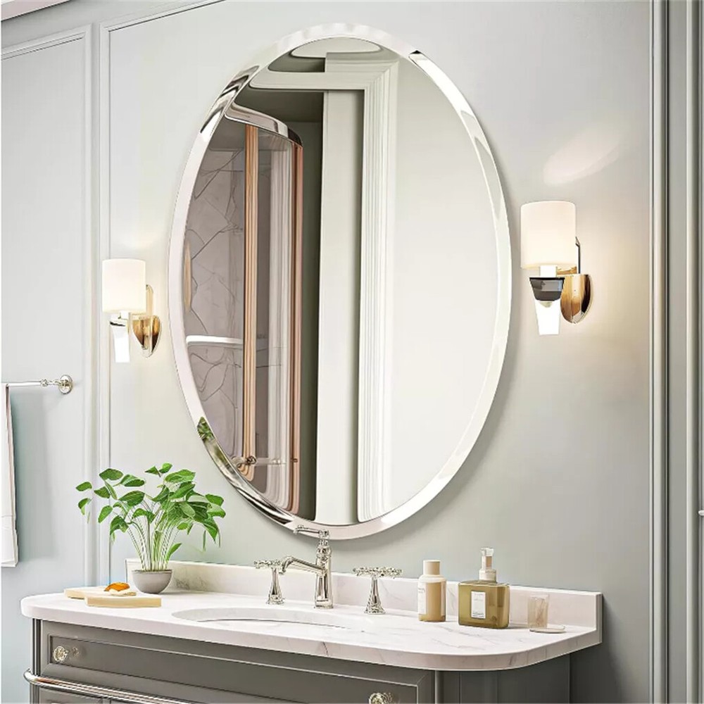 Multi-Shape Frameless Bathroom Mirror Prism Bevelled Vanity Mirror for Over Sink