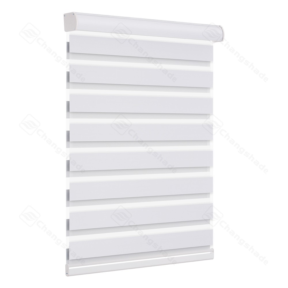 Custom CUT Dual Layer Cordless Zebra Roller Shades 85% Blackout Roller Blinds