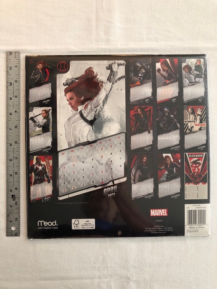 Marvel Black Widow: 2021 16-Month Calendar (New)