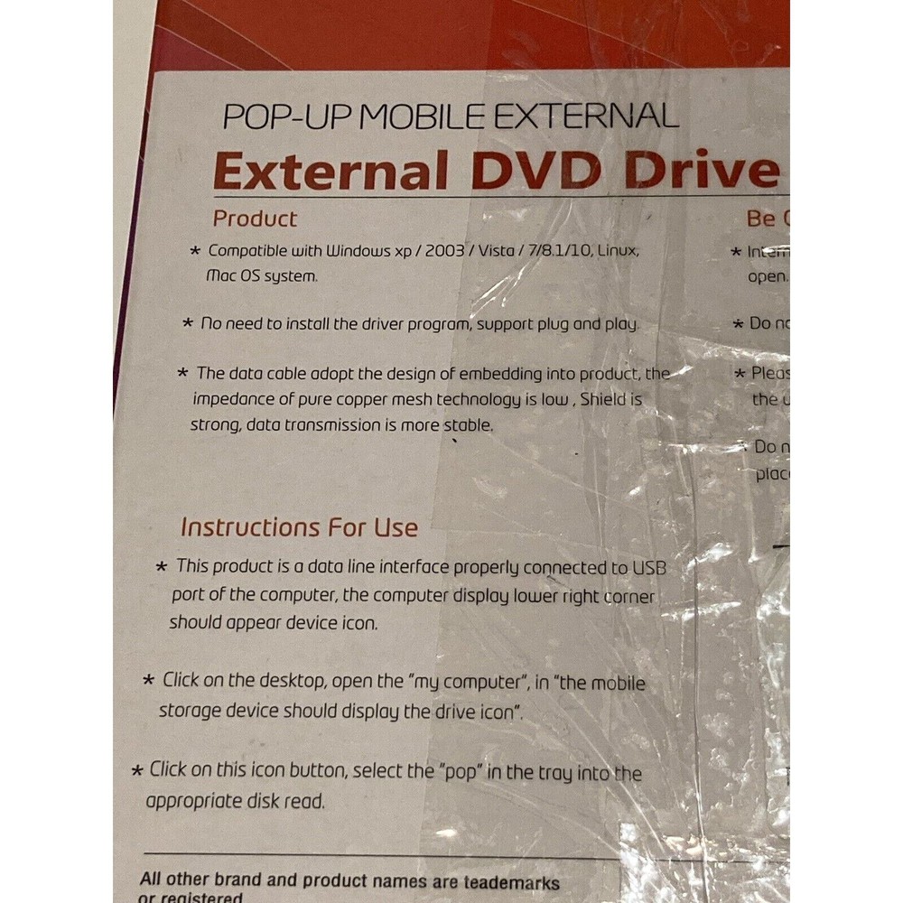 Ziweo Pop Up Mobile External DVD Drive LT801 With USB C Adapter Black