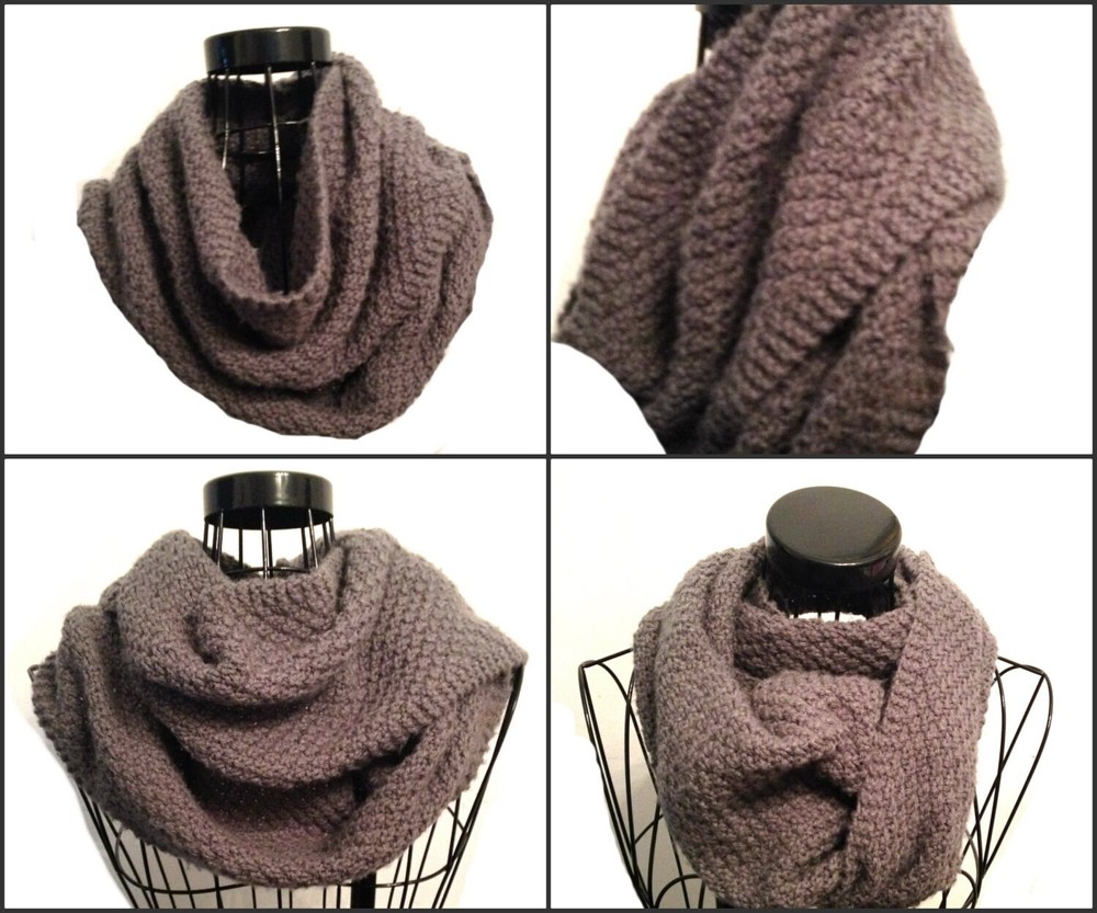 Knitting Pattern Moss Stitch, Knit Scarf Infinity or Long Scarf Printed Pattern
