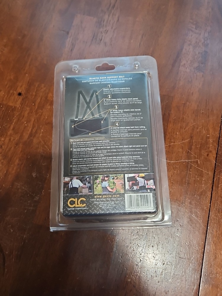 CLC Tool Works Elastic Back Support Belt Size Large Black New