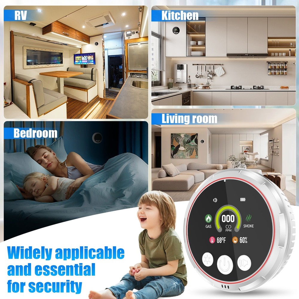 Compact 5-in-1 Safety Alert Device with Smoke Detection Plug-in Design