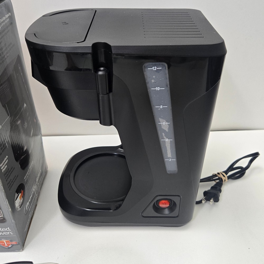 Proctor Silex 12 Cup Durable Compact Coffee Maker Glass Space Saving Auto Pause